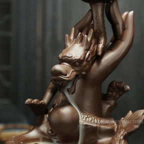 Clay dragon incense burner